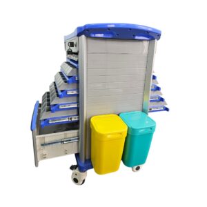 Coche de medicamentos Unidosis, ABS-aluminio - 50 camas.