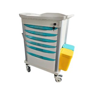 Coche médico multiuso, ABS-aluminio, 6 cajones. MT600